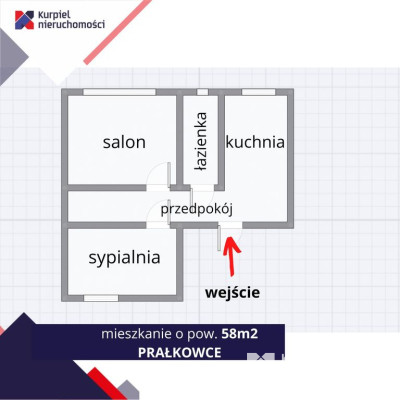 Na sprzedaż 2 pokojowe mieszkanie w Prałkowcach