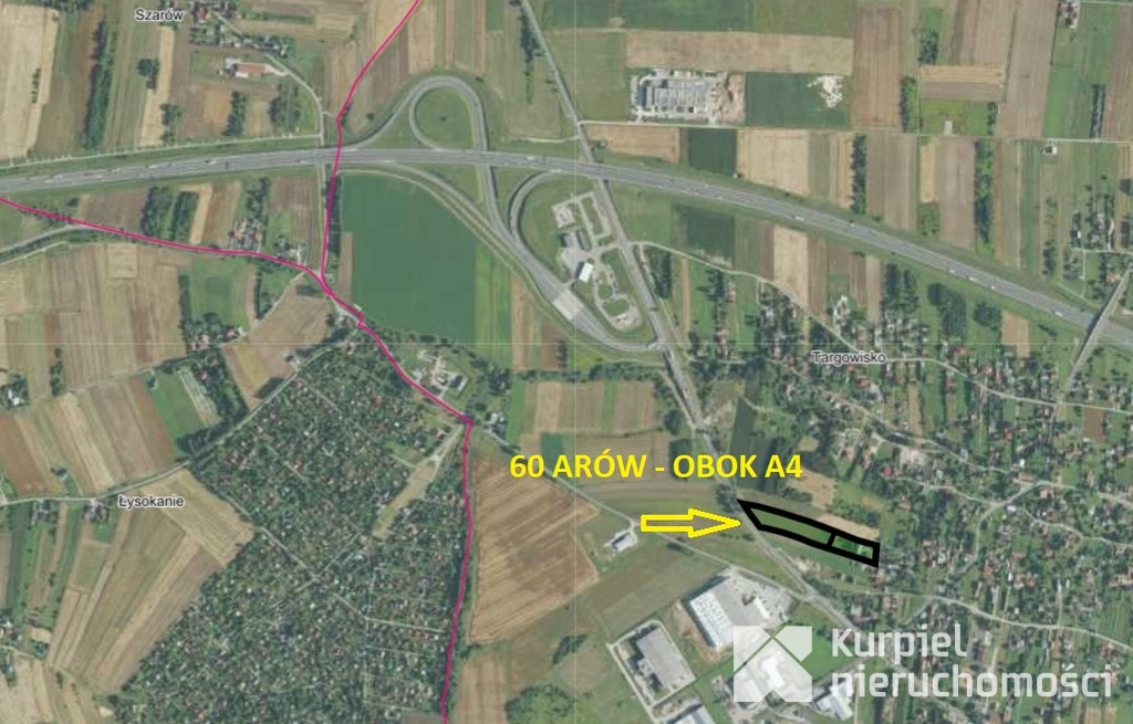 Działka w Targowisku Inwestycyjna 60 ar 500m od A4