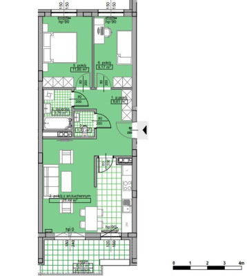 Trzypokojowe mieszkanie 61,55 m2|Osiedle Wilkowyja