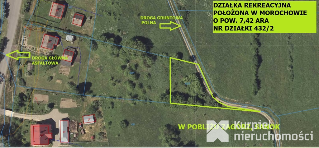 MOROCHÓW- działka pod zabudowę o pow. 7,42 ara