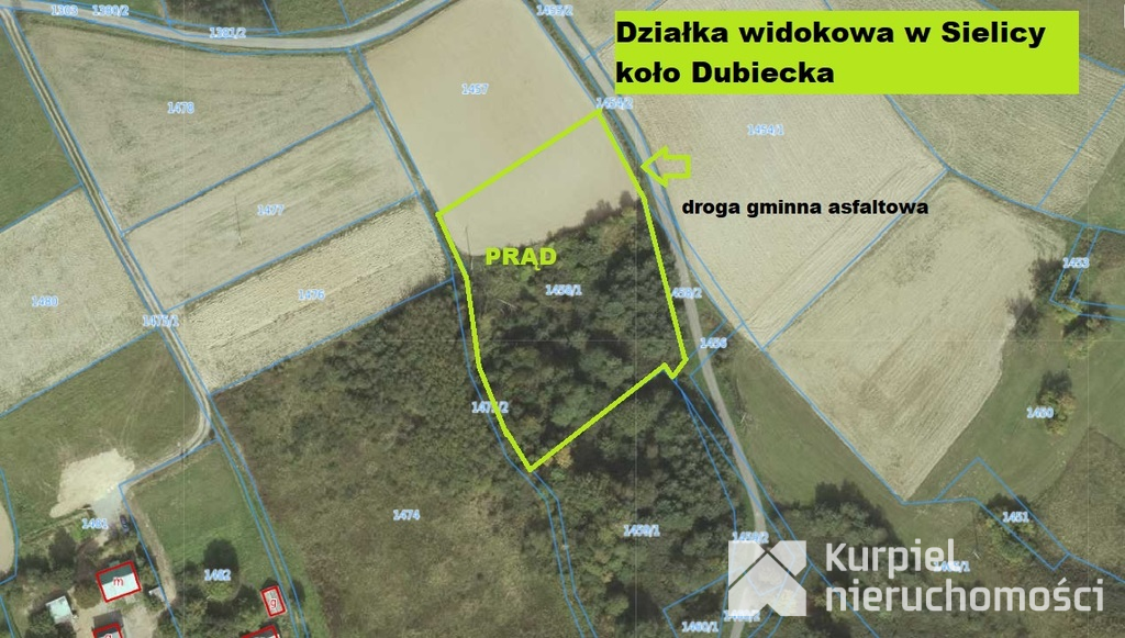 SIELNICA koło DUBIECKA sprzedam działkę 46 arów