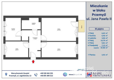 3-pokojowe mieszkanie na sprzedaż ul. Rzeczna