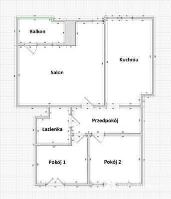 3 pokoje | 58,20 m2 | Projektant | balkon