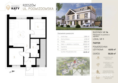 Mieszkanie na parterze- 2 miejsca postojowe gratis