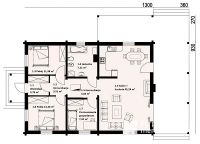 Dom z pełnego bala z zarybionym stawem