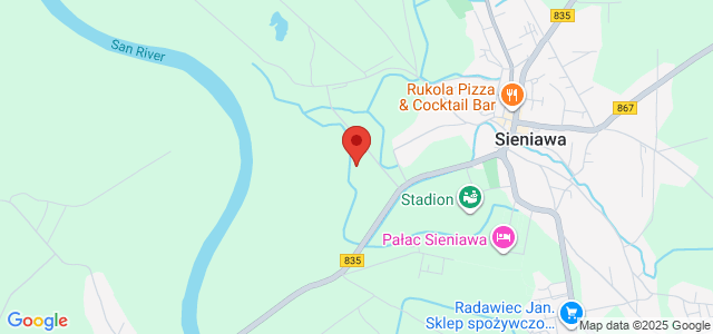 Dom z pełnego bala z zarybionym stawem