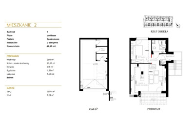 Bronowice 2 pokojowe 44,28 m2