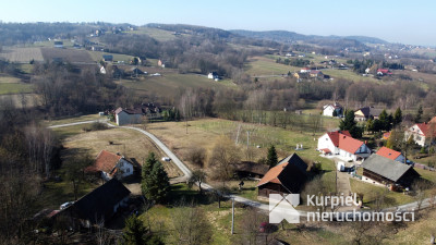 Drewniana chata z działką i zabudowaniami