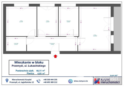 Mieszkanie 3 pokoje I piętro ul. Łukasińskiego