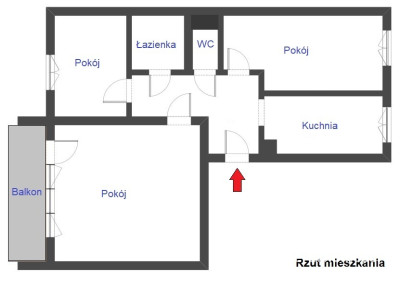 Mieszkanie os. Warneńczyka 2 piętro 3 pokoje
