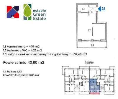 Mieszkanie 2 pokoje Green Estate z komórką lok.