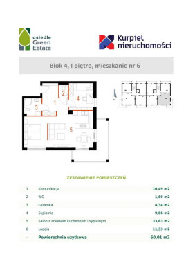 Gotowe mieszkanie w stanie deweloperskim 3 pokoje
