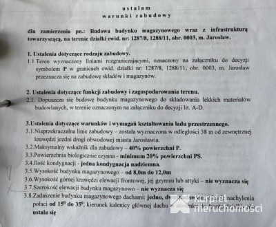 Grunt inwestycyjny z warunkami zabudowy