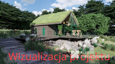 Siedlisko z drewnianym domem w malowniczym miejscu