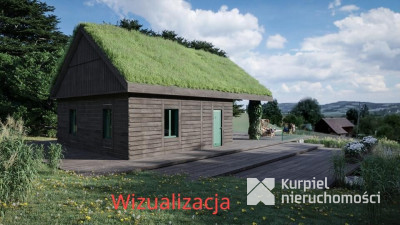 Siedlisko z drewnianym domem w malowniczym miejscu