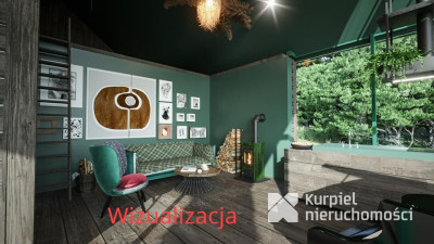 Siedlisko z drewnianym domem w malowniczym miejscu