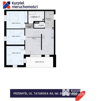 Apartament ul. Tatarska 79m2