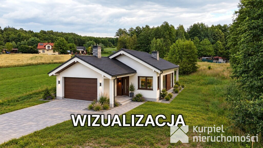 Nowoczesny dom w budowie na przestronnej działce