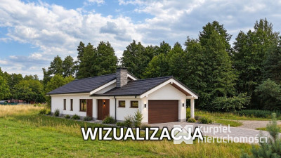Nowoczesny dom w budowie na przestronnej działce