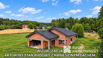 Nowoczesny dom w budowie na przestronnej działce