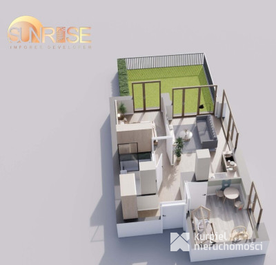 Sunrise Park | Mieszkanie nr 0.5 | 3 pokoje 47,71 m² + ogród |