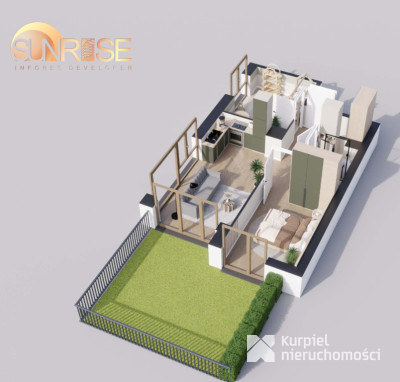 Sunrise Park | Mieszkanie nr 0.5 | 3 pokoje 47,71 m² + ogród |