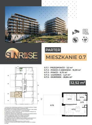 Sunrise Park | Mieszkanie nr 0.7 | 2 pokoje 32,52 m² + ogród |