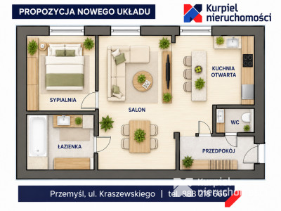 Mieszkanie na 1 piętrze blok Kraszewskiego