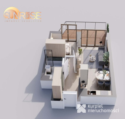 Sunrise Park | Mieszkanie nr 1.4 | 2 pokoje 39,43 m2 + balkon |