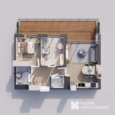 Sunrise Park | Mieszkanie nr 1.3 | 3 pokoje 55,64 m2 + balkon |