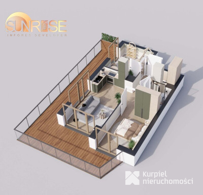 Sunrise Park | Mieszkanie nr 1.5 | 3 pokoje 47,41 m2 + balkon |