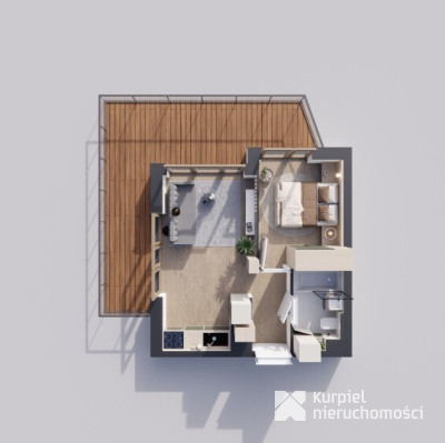 Sunrise Park | Mieszkanie nr 1.6 | 2 pokoje 32,56 m2 + balkon |