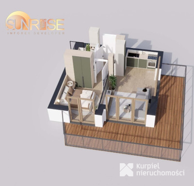 Sunrise Park | Mieszkanie nr 1.6 | 2 pokoje 32,56 m2 + balkon |