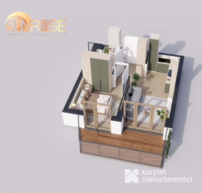 Sunrise Park | Mieszkanie nr 1.7 | 2 pokoje 32,52 m2 + balkon |