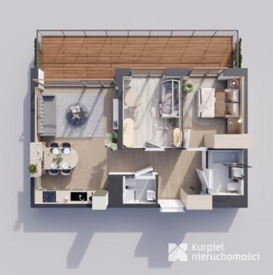 Sunrise Park | Mieszkanie nr 1.8 | 3 pokoje 56,26 m2 + balkon |