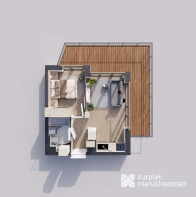 Sunrise Park | Mieszkanie nr 2.1 | 2 pokoje 32,56 m2 + balkon |