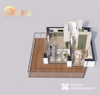Sunrise Park | Mieszkanie nr 2.1 | 2 pokoje 32,56 m2 + balkon |