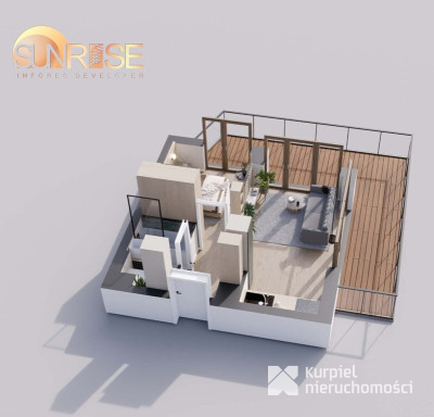 Sunrise Park | Mieszkanie nr 2.1 | 2 pokoje 32,56 m2 + balkon |