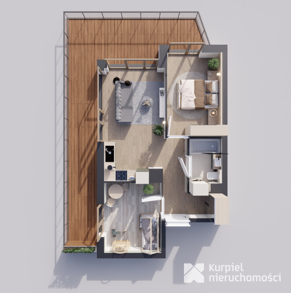 Sunrise Park | Mieszkanie nr 2.2 | 3 pokoje 47,42 m2 + balkon |