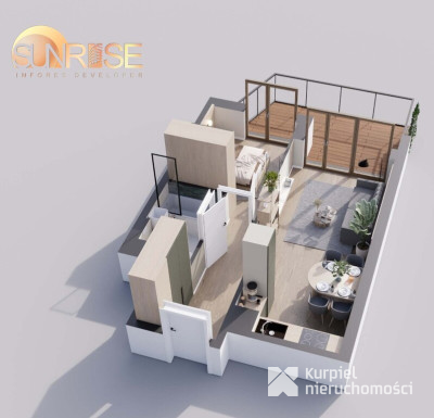 Sunrise Park | Mieszkanie nr 2.5 | 2 pokoje 39,43 m2 + balkon |