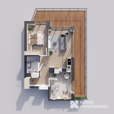 Sunrise Park | Mieszkanie nr 2.6 | 3 pokoje 47,42 m2 + balkon |