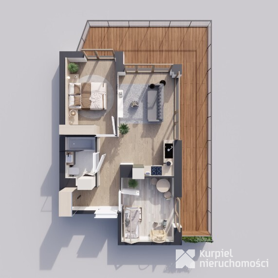 Sunrise Park | Mieszkanie nr 2.6 | 3 pokoje 47,42 m2 + balkon |