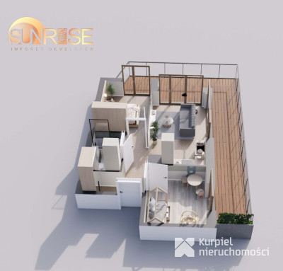 Sunrise Park | Mieszkanie nr 2.6 | 3 pokoje 47,42 m2 + balkon |