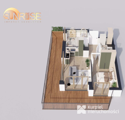 Sunrise Park | Mieszkanie nr 2.6 | 3 pokoje 47,42 m2 + balkon |