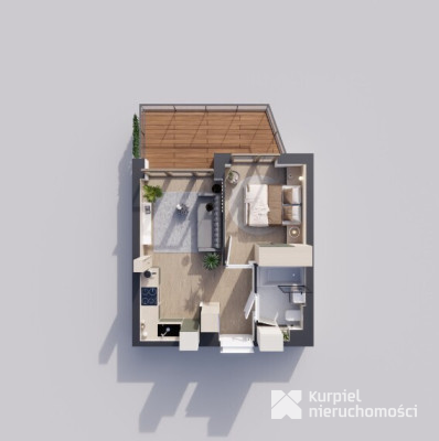 Sunrise Park | Mieszkanie nr 2.8 | 2 pokoje 32,52 m2 + balkon |