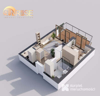Sunrise Park | Mieszkanie nr 2.8 | 2 pokoje 32,52 m2 + balkon |