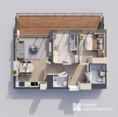 Sunrise Park | Mieszkanie nr 2.9 | 2 pokoje 56,26 m2 + balkon |
