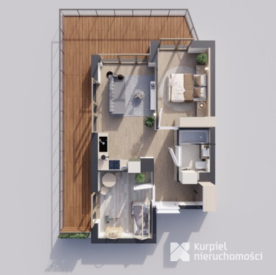 Sunrise Park | Mieszkanie nr 3.2 | 3 pokoje 47,42 m2 + balkon |