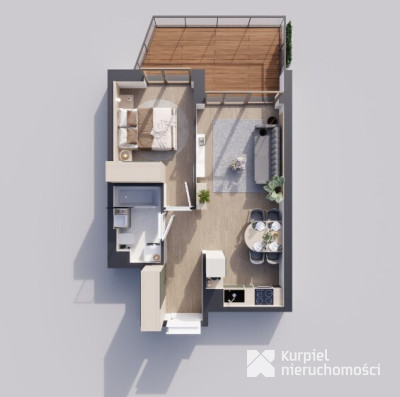 Sunrise Park | Mieszkanie nr 3.5 | 2 pokoje 39,43 m2 + balkon |