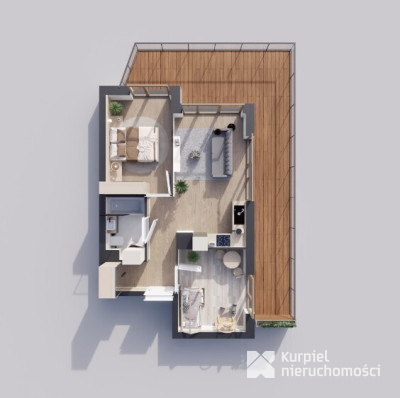 Sunrise Park | Mieszkanie nr 3.6 | 3 pokoje 47,42 m2 + balkon |